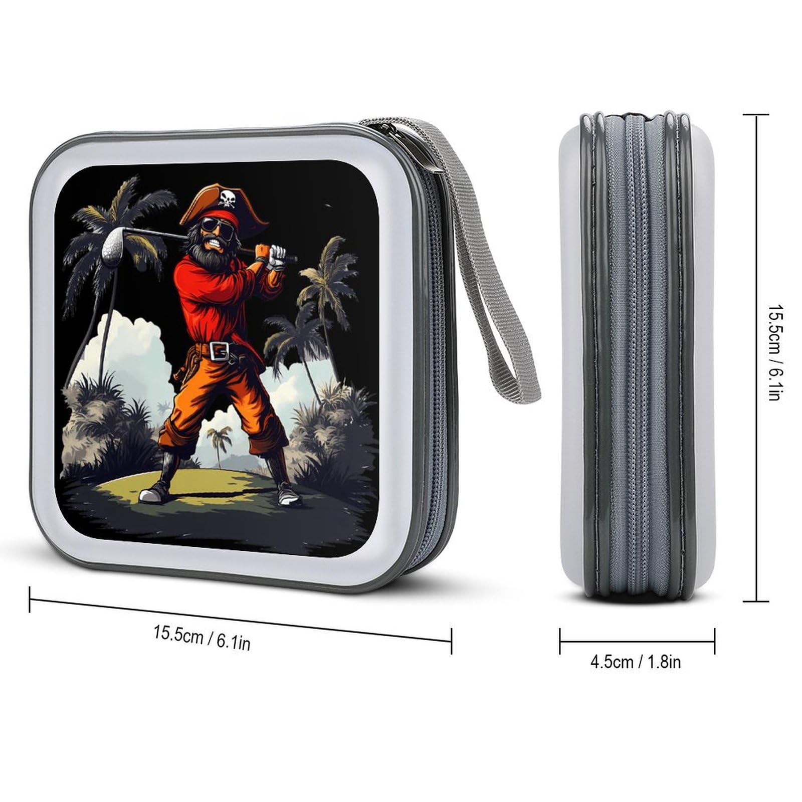 Golfing Pirating CD Case Plastic DVD Case Holder Wallet Disc Storage Organizer for Car Travel