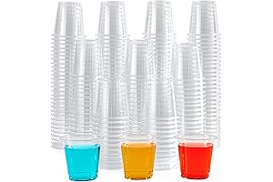 Lilymicky Disposable Plastic Shot Glasses in 2oz Clear Cups (500 Pack)