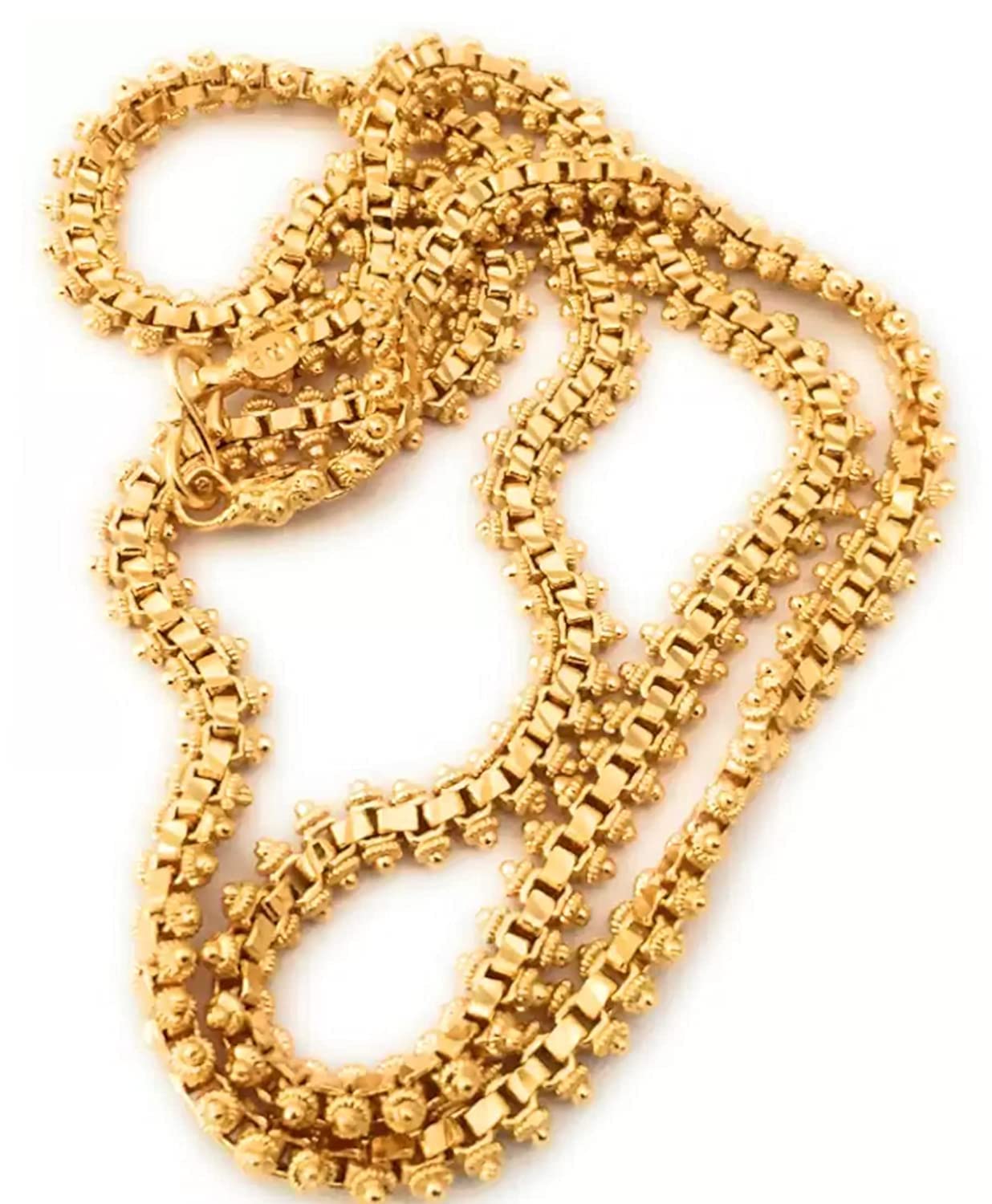 Bhumi Creation Womens One Gram Gold Plated Copper Traditional Designer Neck Chain (24-26 Inches) (B0BW98F75L) Amazon Price History, Amazon Price Tracker