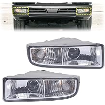 Pair Halogen Fog Light Assembly for 1998-2007 Lexus LX470,Left + Right Side Grey Housing Clear Lens Bumper Cover Fog Lamp Direct Replacement