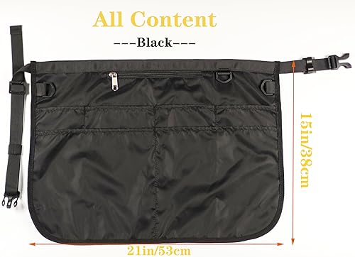 Miniatura 7 de Delantal impermeable para mujer con 7 bolsillos, delantal de camarera de poner y quitar rápidamente, delantal de trabajo para barista