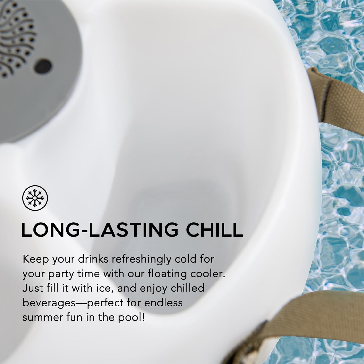 Sunjoy Floating Drink Holder with Ip66 Waterproof Bluetooth Speaker, Floating Pool Beverage Tub, Portable Bluetooth 5.0 Pool Speaker with RGB Light and Remote Controller