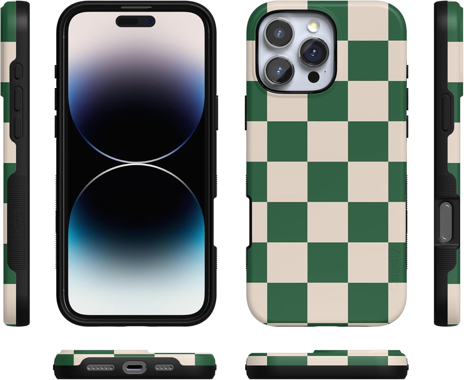Casely iPhone 16 Pro Max Case | Fit Check | Green Checkerboard | Bold Protective Design | Compatible with MagSafe - Image 6