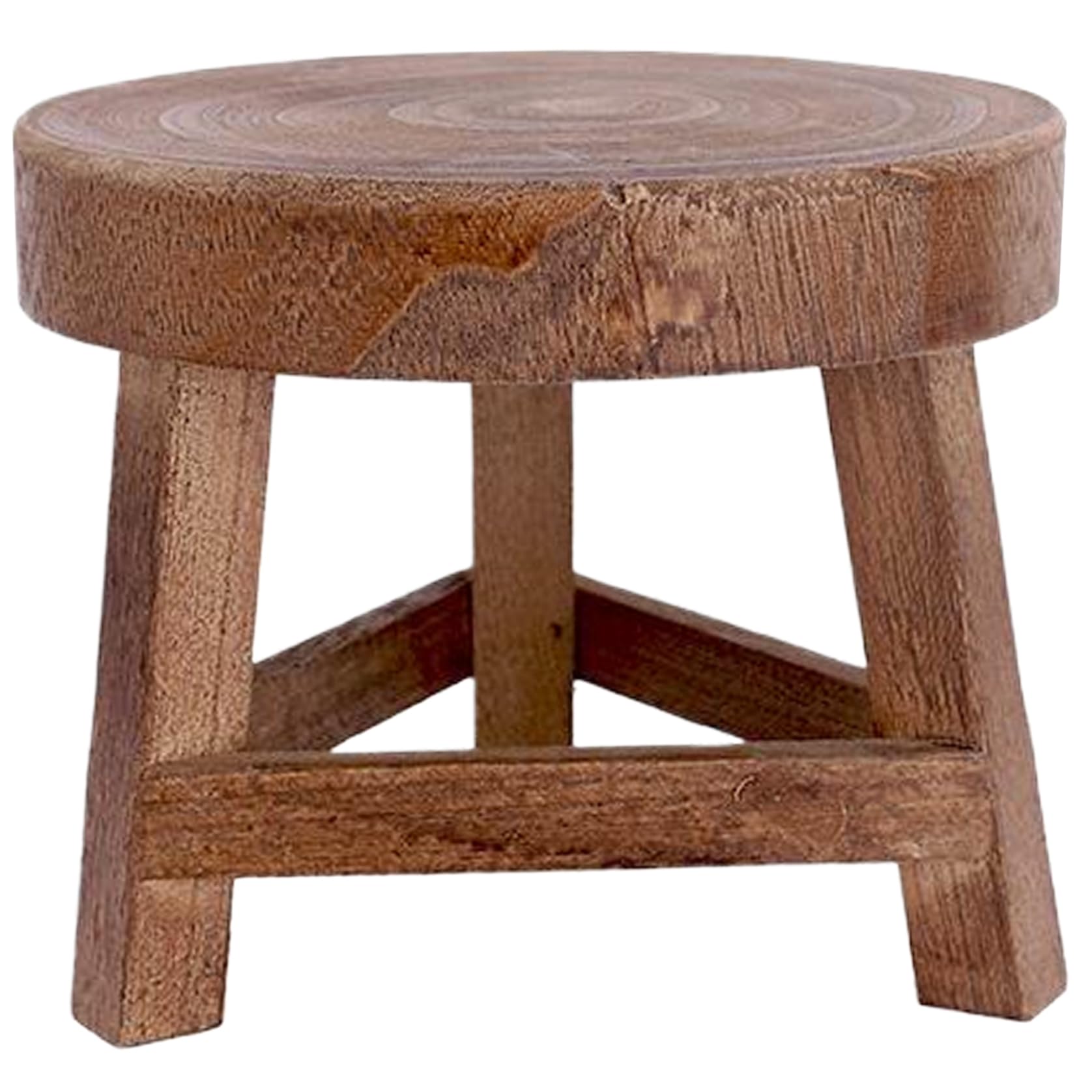 Ngbbby Plant Stool Natural Wood Plant Stand 7 Inch Small Round Decorative Wooden Stool for Succulents Bonsai