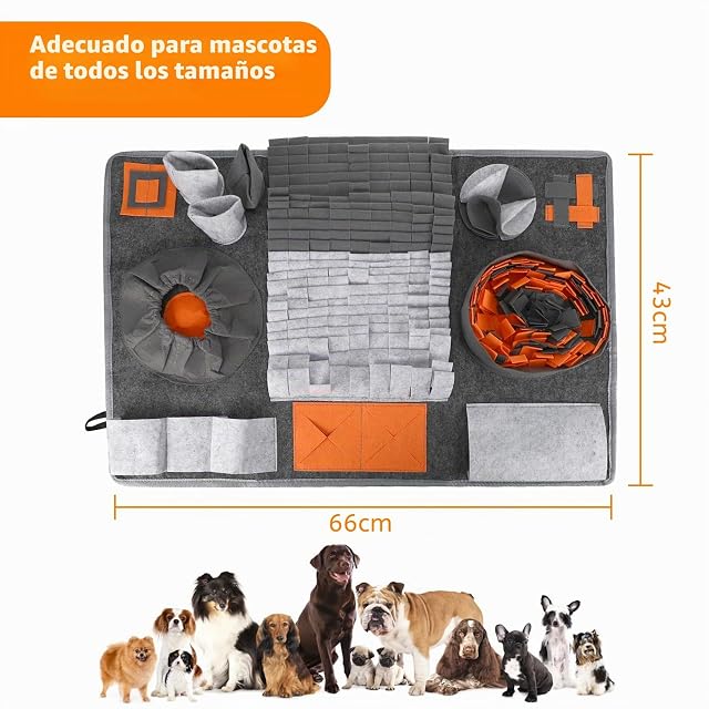 Foto 2 de 7 de Tapete olfativo para Perros, Juguete Educativo para, tapete Antideslizante para alimentación Lenta