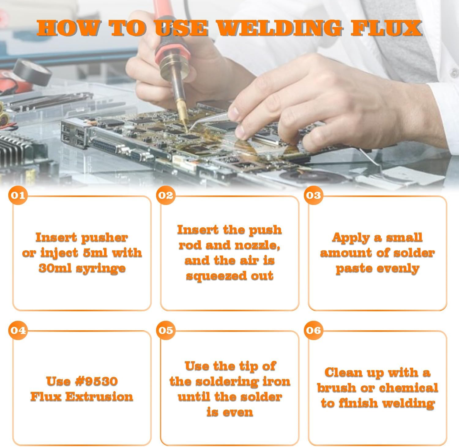 30mL No-Clean Solder Flux Lead-Free Solder Flux with 2 Metering Tools for LED SMD PCB BGA Electronic Soldering (1.62 oz/46 g)