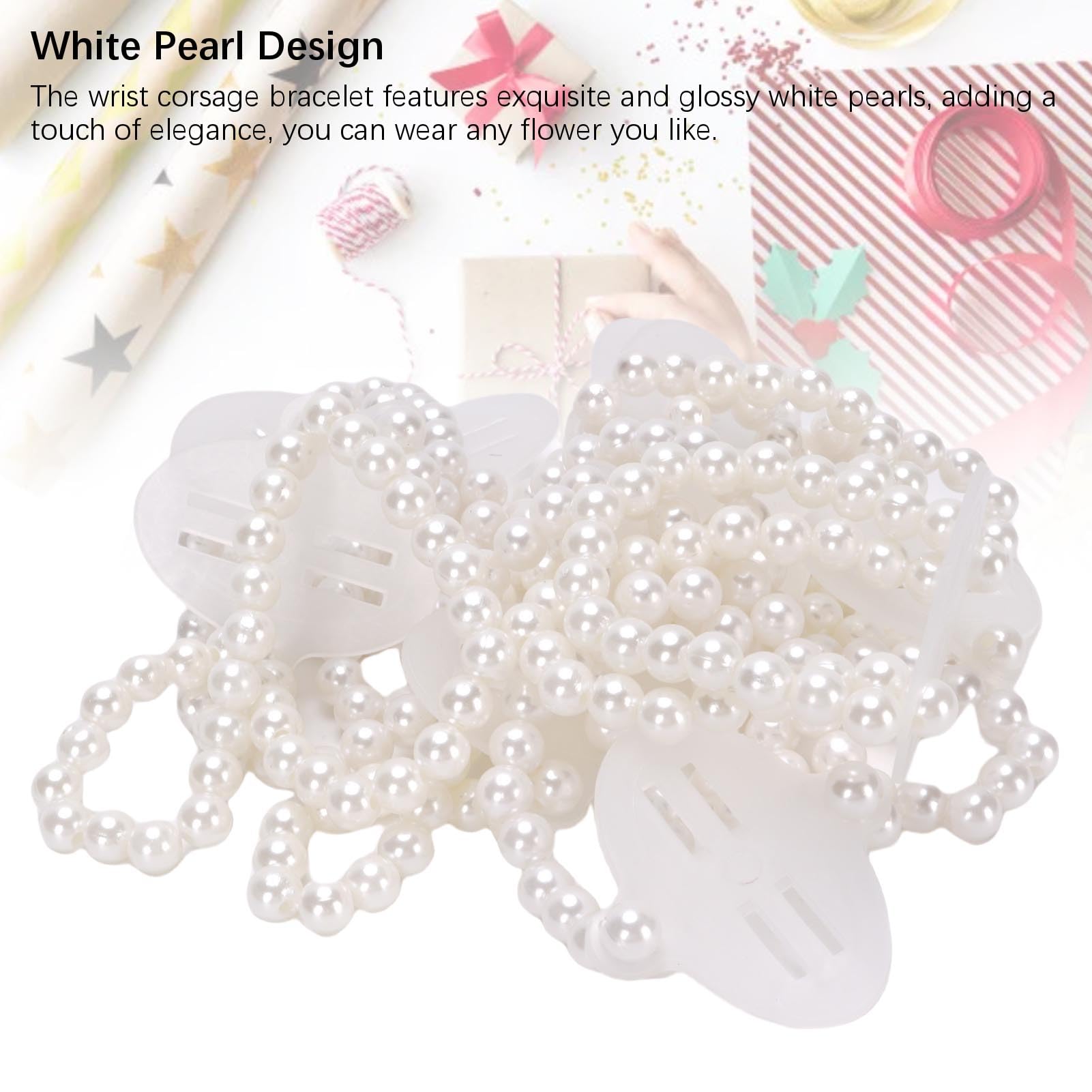 Greensen Wedding Bands 10 Piezas Pulsera Corsage de Muñeca con Cuentas, Pulsera Elástica para DIY, Decoraciones para Fiesta de Bodas
