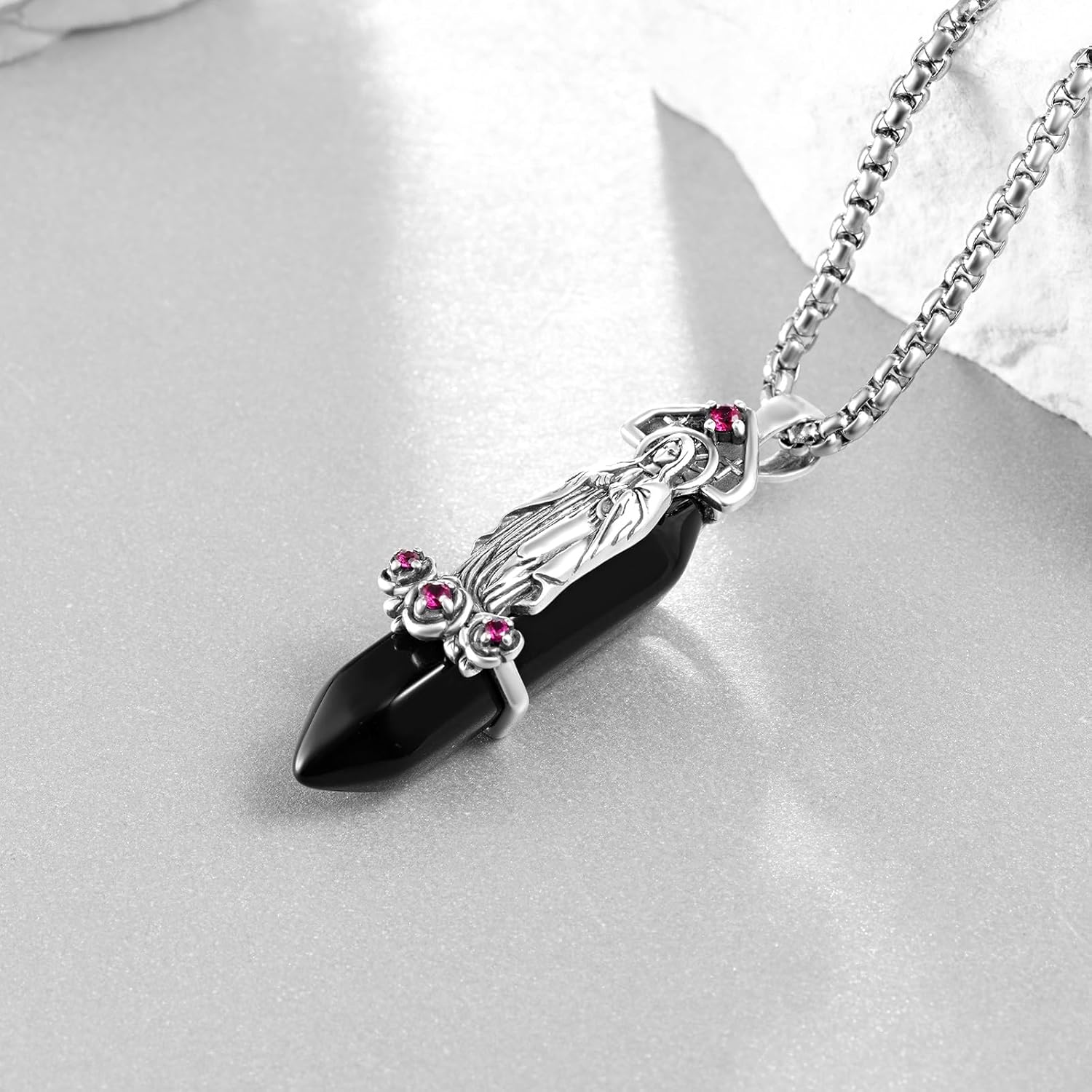 Virgin Mary Necklace 925 Sterling Sliver Virgen De Guadalupe Necklace Christian Jewelry Gifts for Men - Image 3