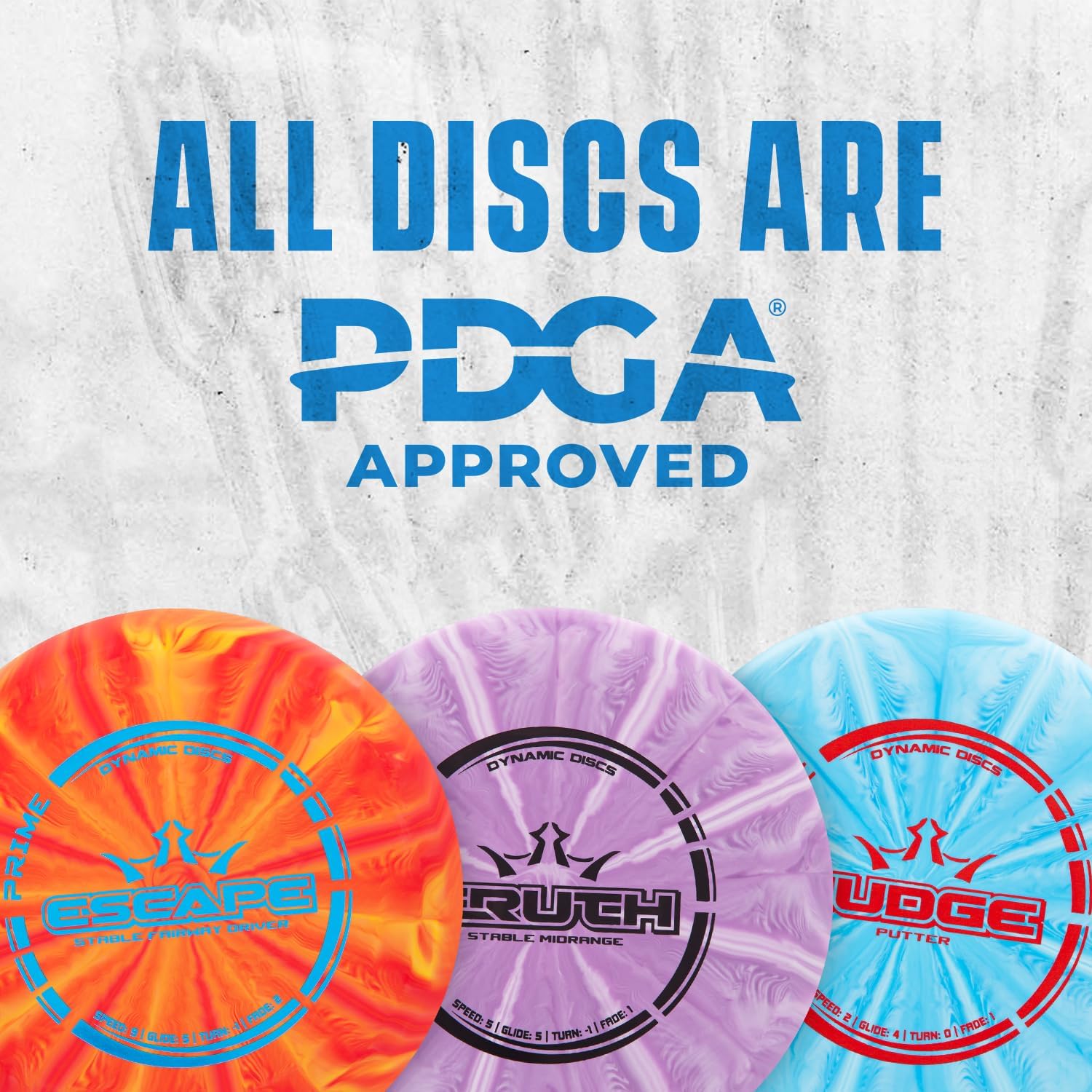 Dynamic Discs Prime Burst Disc Golf Starter Set (3 Pack) | Beginner Disc Golf Set for Men & Women | Judge, Emac Truth, Escape | Grippy Base Plastic (Colors May Vary)