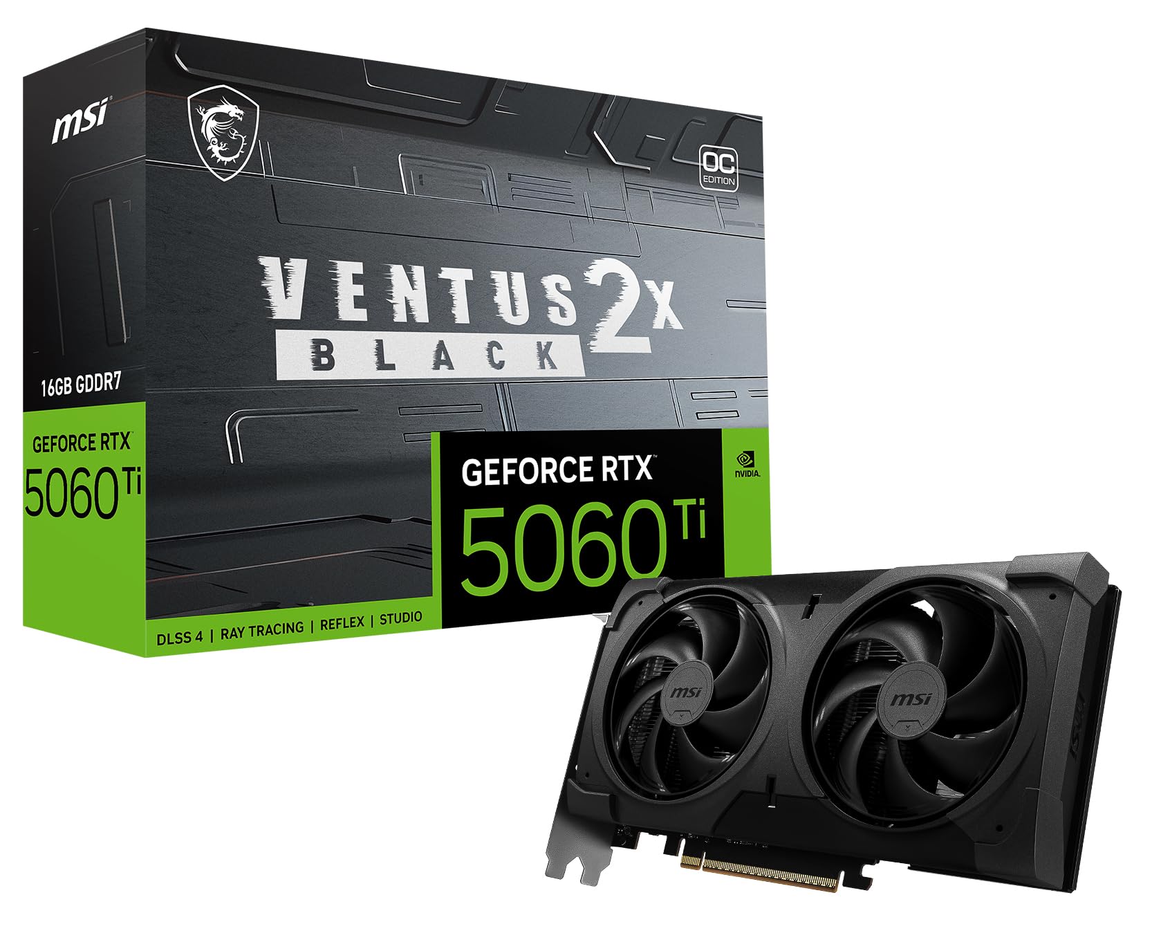 msi Gaming RTX 5060 Ti 16G Ventus 2X OC Black Plus Graphics Card
