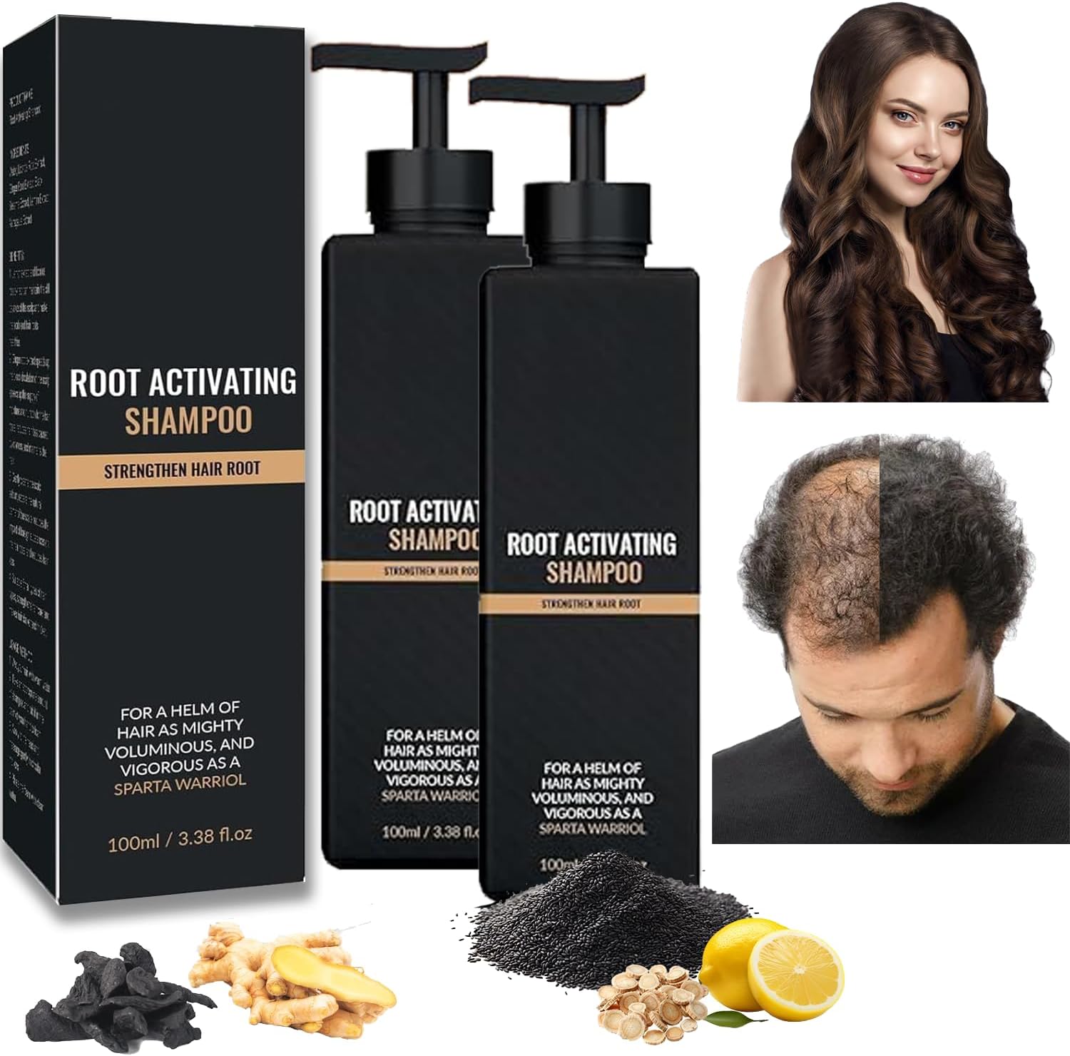 Root Activator Shampoo, Hair Thickening Shampoo, Hair Loss Shampoo For Women Regrowth, Men Hair Growth (2PCS)