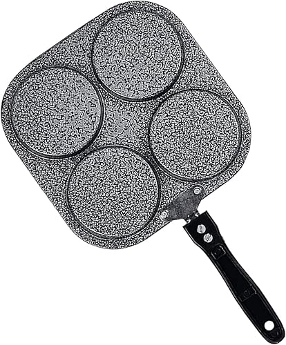 Miniatura 3 de Molde de parrilla premium, 4 tazas de molde antiadherente para panqueques, sartén antiadherente para huevos escalfados, sartén para panqueques para