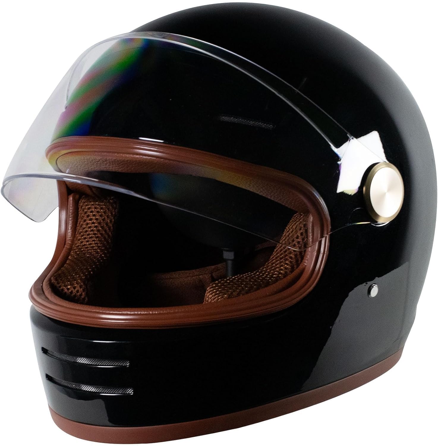 DOT Retro Vintage Full Face Motorcycle Helmet Classic Design for Men Women Lightweight Windproof Vent Cafe Racer