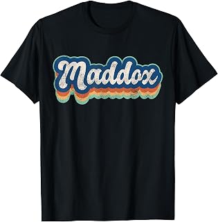 Maddox First Name Boy Vintage Style 70s 80s Personalized T-Shirt