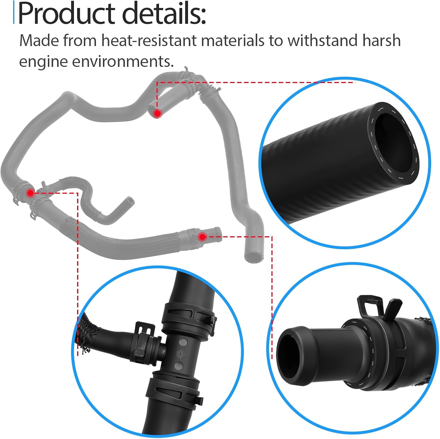 HVAC Heater Hose Assembly Compatible with Ford Fusion 2.5L 2013-2020 Replace KH-815, DG9Z-18472-AA, DG9Z-18472-H, KH-686