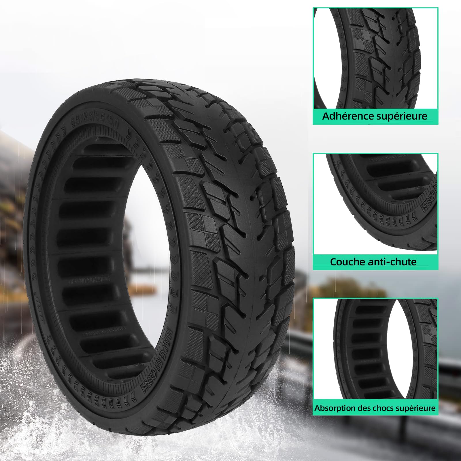 Pneumatico Pieno Anti Foratura 8,5x2,5 Per Dualtron Mini E Speedway Leger – Incl. Leva Montaggio - 6