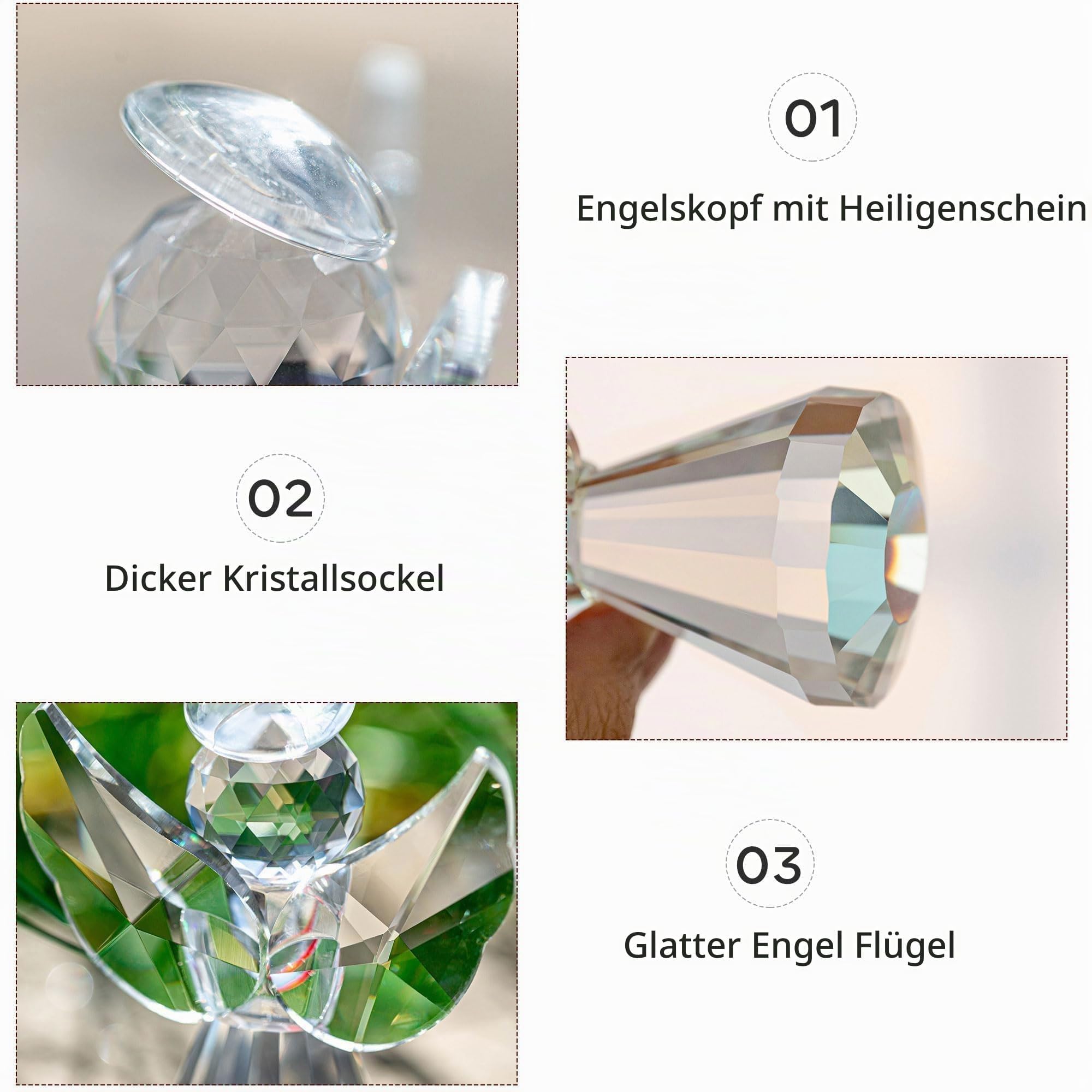 Amazon.co.jp: HDCRYSTALGIFTS クリスタル 守護天使 置物 アート