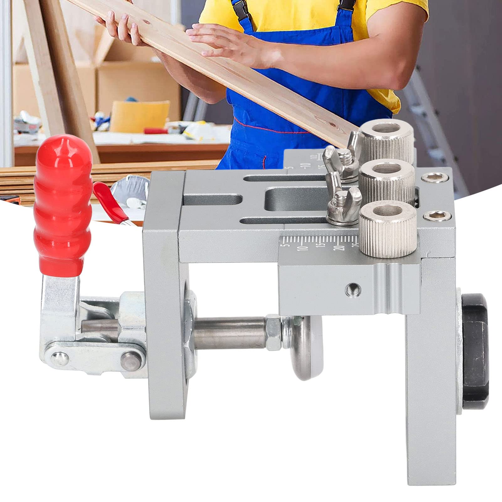 Przyrząd z Kołkiem, Kieszonkowy Przyrząd z Otworem 3PCS Wiertarka Wiersz Porodnik Wierrazowy Przewodnik Poradnik Lokalizatora Zestaw Zestaw Zestaw Wiergło do Obróbki Drewna