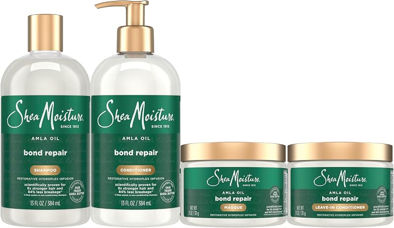 SheaMoisture Bond Repair Kit with Amla Oil 4-Piece Set | Complete bond repair routine to strengthen hair, reduce breakage and improve resilience with HydroPlex.