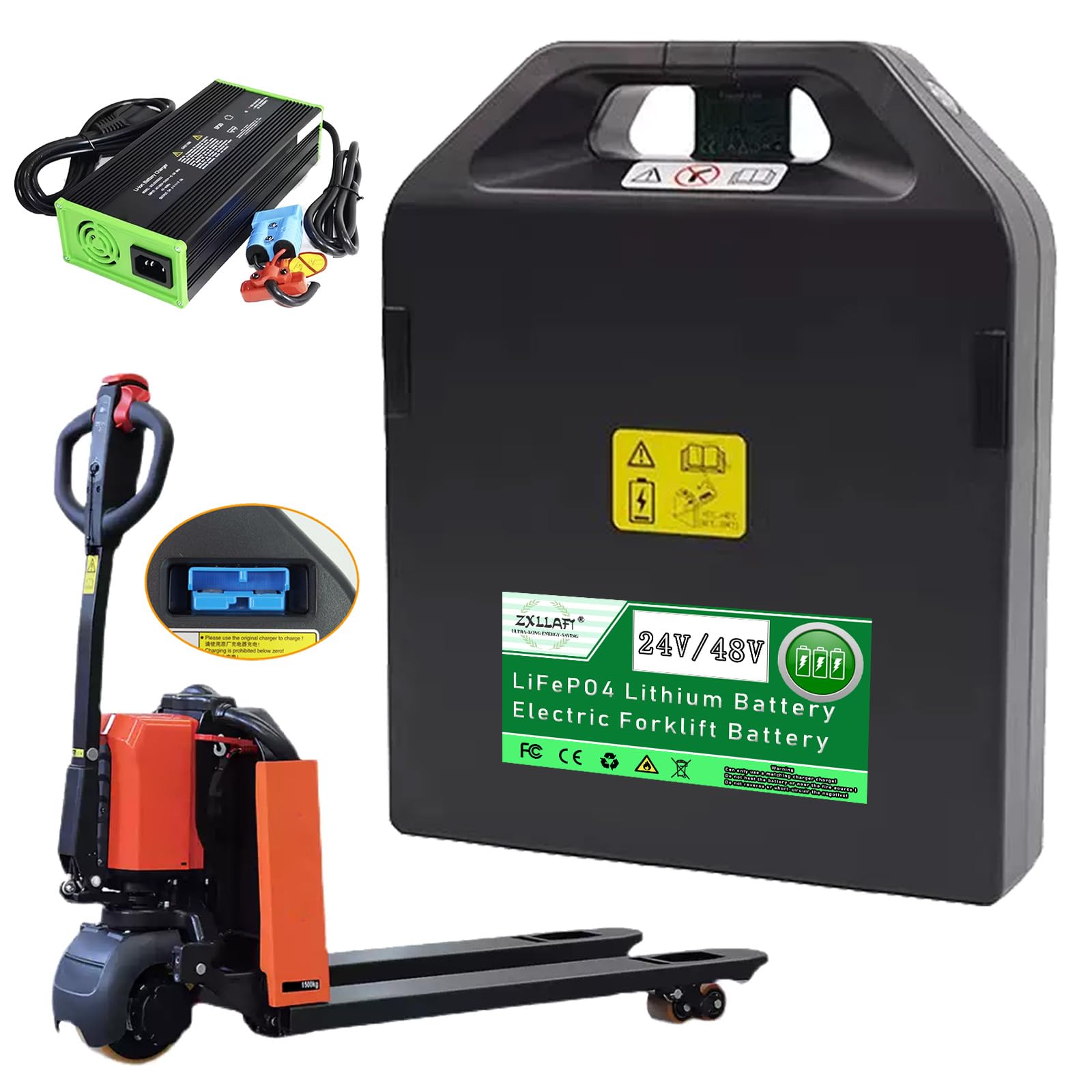 Batterie elektrischen Hubwagen 24 V 48 V Lithium-Batterie für Elektro-Gabelhubwagen PTE15Q Ersatzbatterien für Elektro-Gabelhubwagen PTE20Q mit Tragegriff
