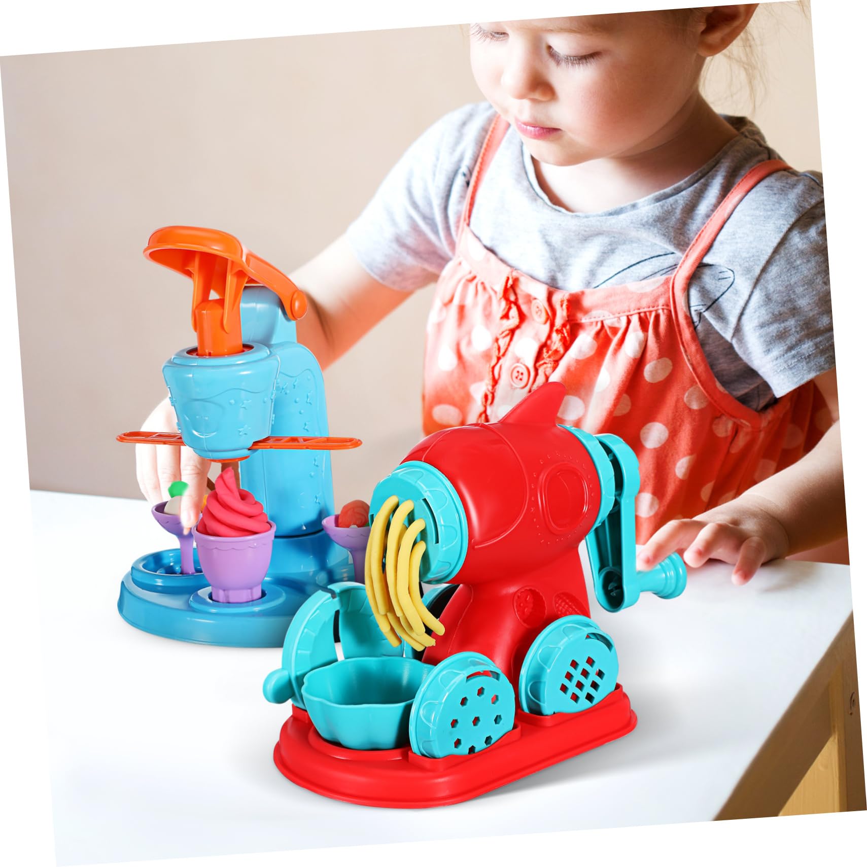 Mipcase Set Giochi per Bambini 51 Pezzi Strumenti per Pasta Modellabile in Abs, Kit Cucina Giocattolo Educativo per Feste e Compleanni, per Ragazzi e Ragazze