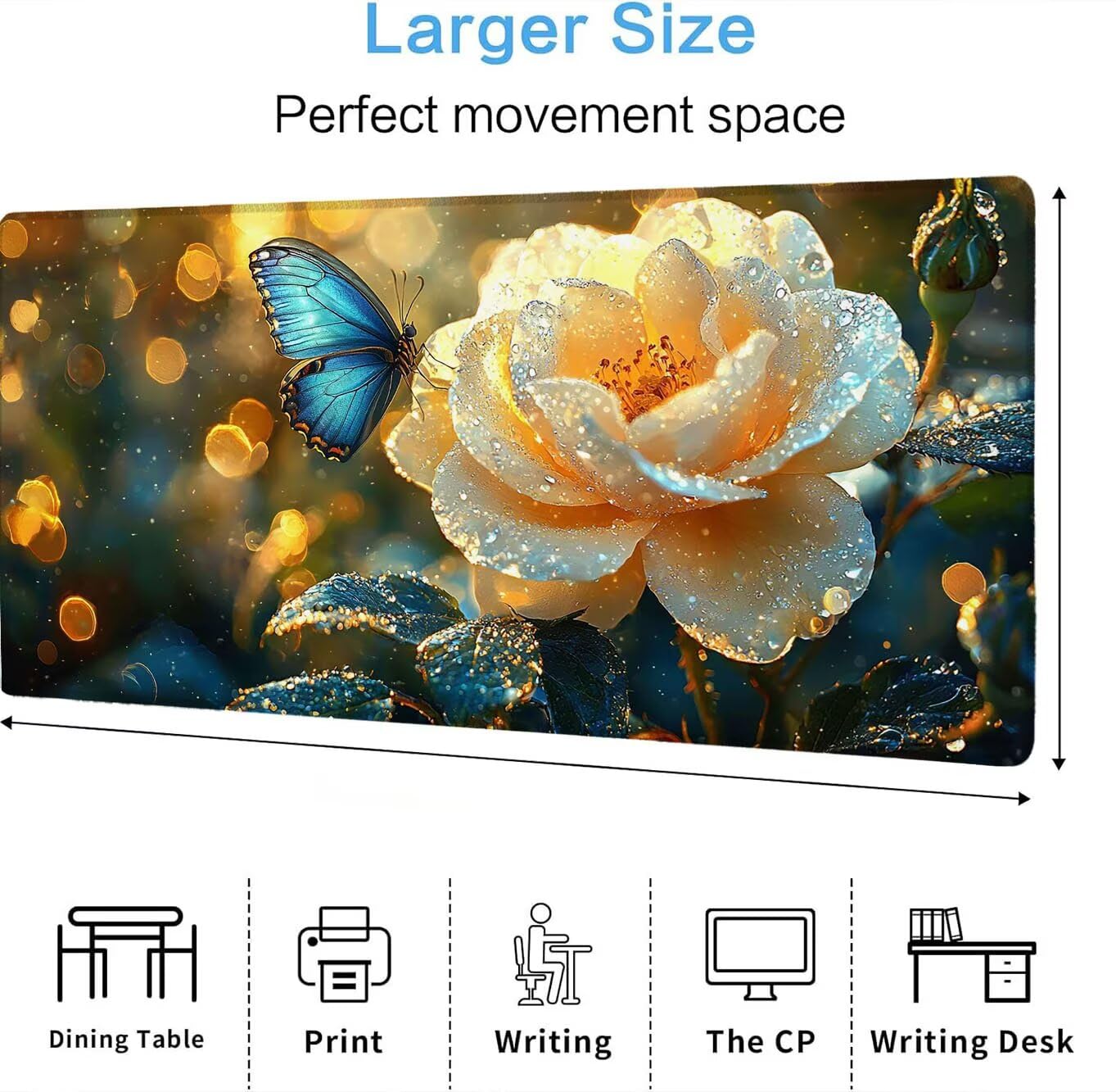 Podkładka pod mysz, podkładka pod mysz XXL 1500 x 800 mm podkładka pod mysz dla graczy, wodoodporna gumowa podstawa, duża podkładka pod mysz do gier na biurko szyte krawędzie wodoodporna