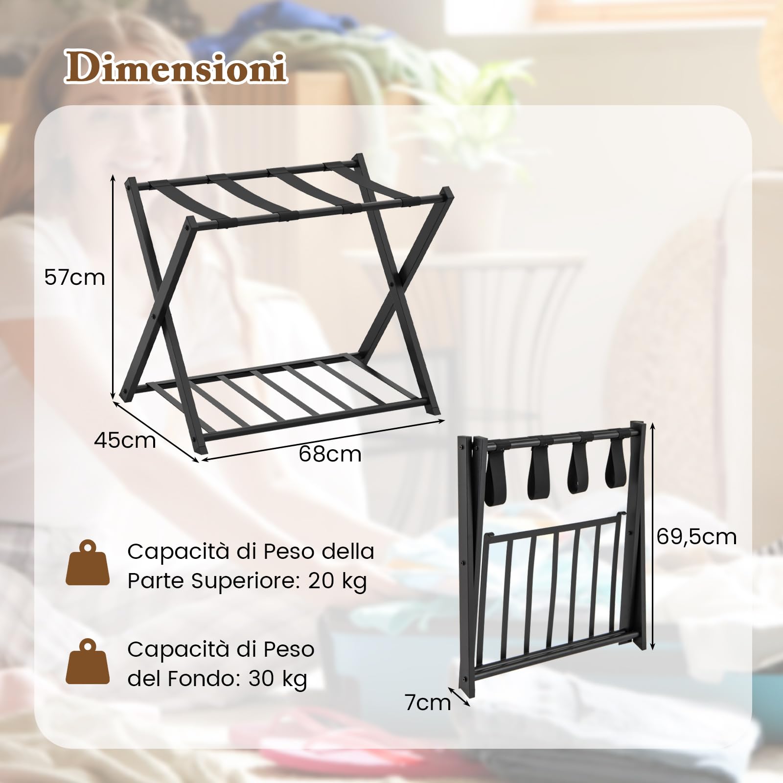 Gruccia Portapantaloni Wenko Per 4 Paia - Rivestimento Antiscivolo, Design Sottile, Cromato Argento/Blu - Foto 9