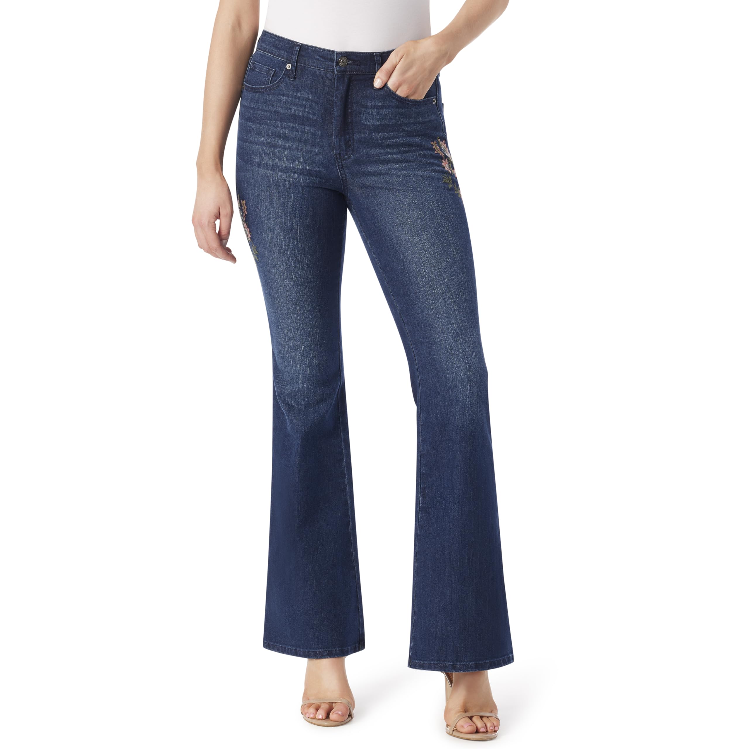 Jessica Simpson Women's Charmed High Rise Fitted Flare Jean Standard