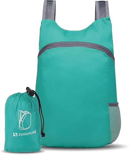 Miniatura 2 de Mochila de viaje plegable y ligera de 20L para senderismo, para acampar, ciclismo, al aire libre, azul lago