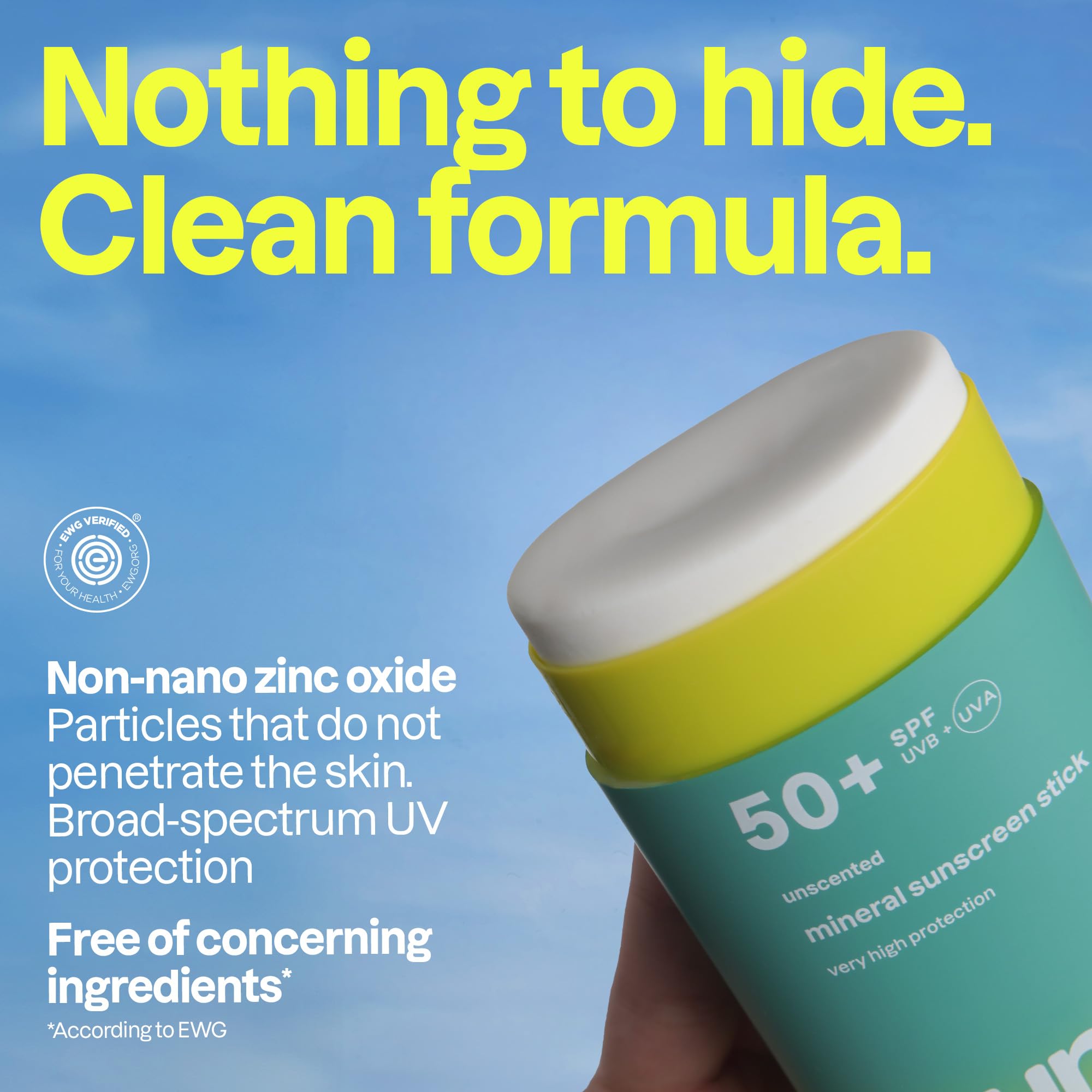 ATTITUDE Mineral Sunscreen Stick SPF 50, Broad Spectrum Zinc Oxide, EWG Verified, Non-Nano, Mess-Free Stick for Face & Body, Lightweight Non-Greasy, Vegan, Unscented, 60 grams - 4