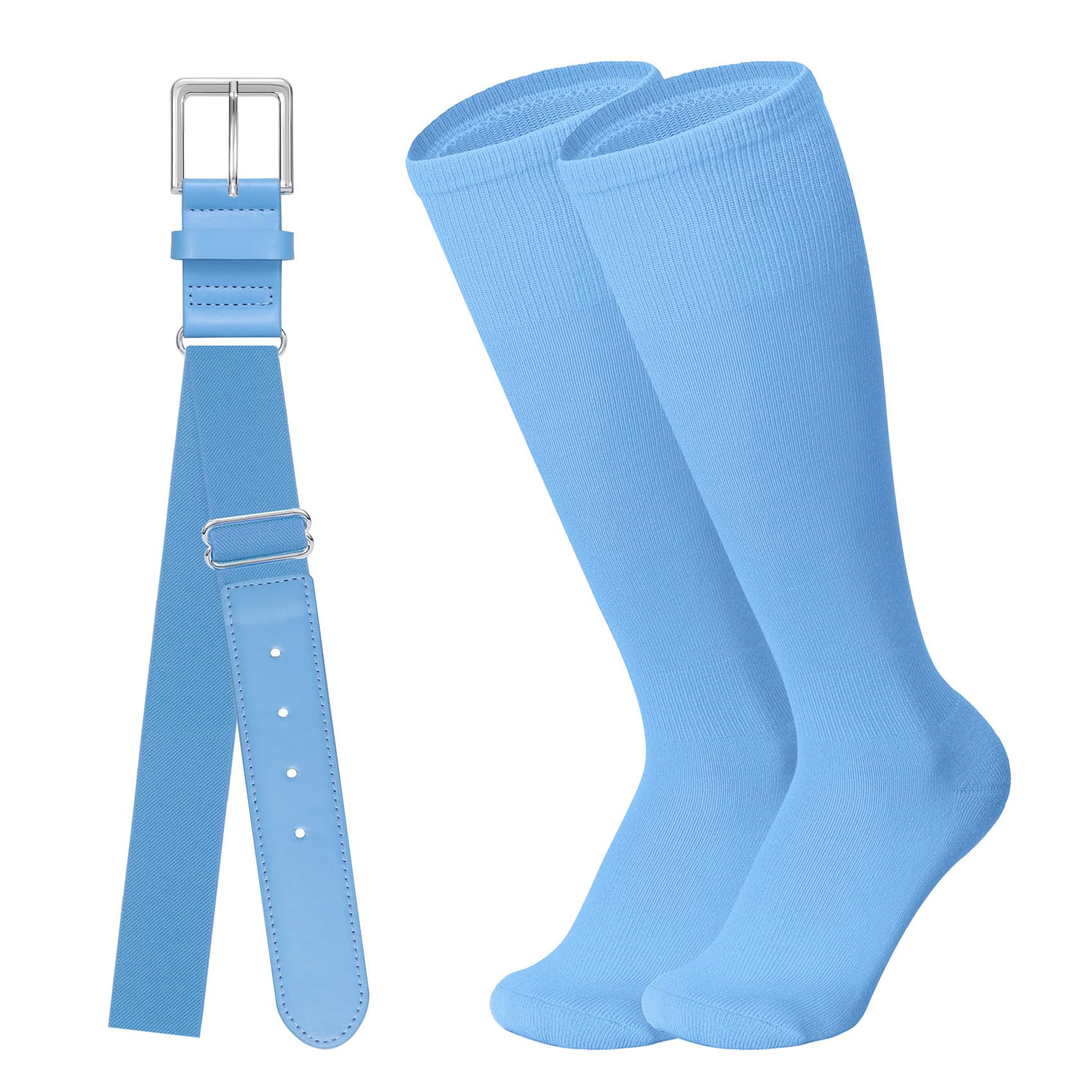 Baseball Belt and Baseball Socks Combo Set for Youth and Adult Available in 20 Colors