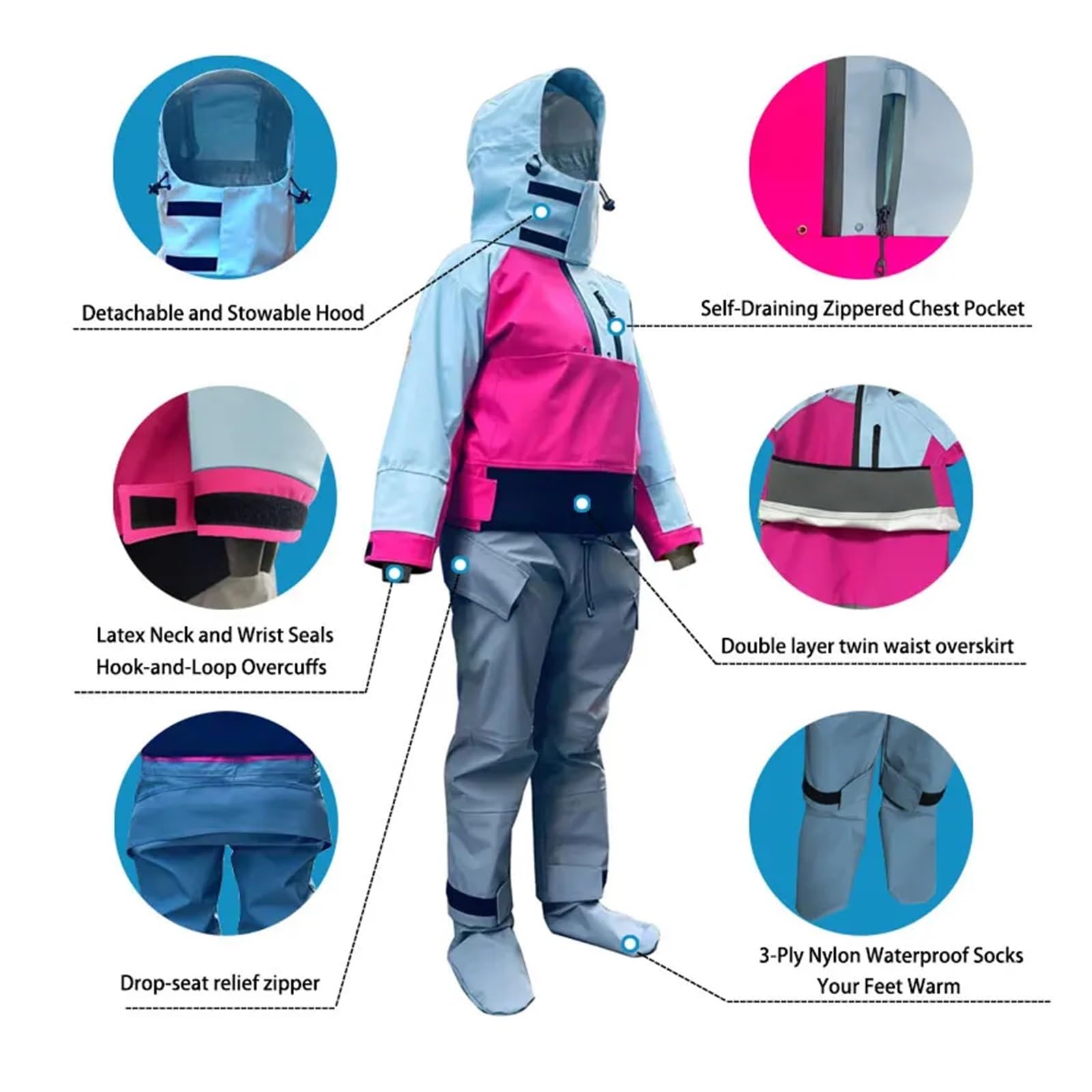 Muta Da Sub Muta stagna da kayak donna, un pezzo, impermeabile e traspirante, for, rafting, canoa pagaiata
