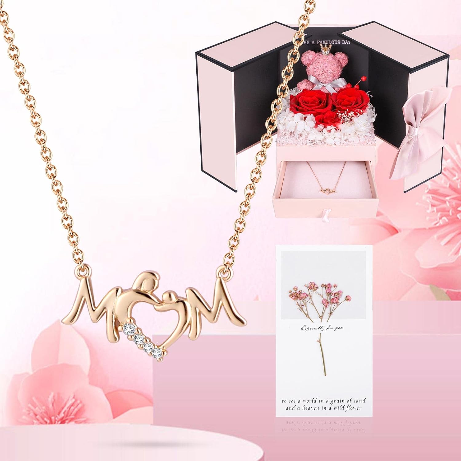 ADDWel Rose Gifts for Mom from Daughter, Son, and Dad