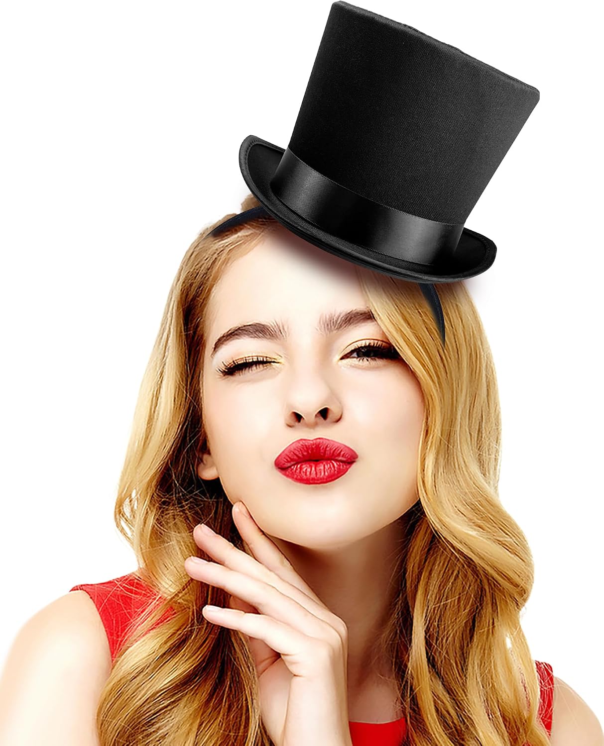 Black Mini Top Hat Headband for Adult Fascinator