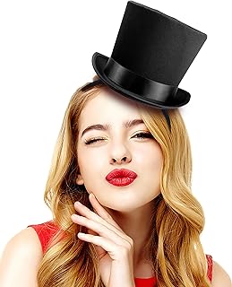 Black Mini Top Hat Headband for Halloween Cosplay Costume 1920s Victorian Hat Headband Party Costume Crazy Hat for Adult Ringmaster Circus Master Accessories