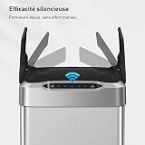 EKO Phantom-T 50 Liter / 13.2 Gallon Vertical Motion Sensor Trash Can, Brushed Stainless Steel Finish - 8