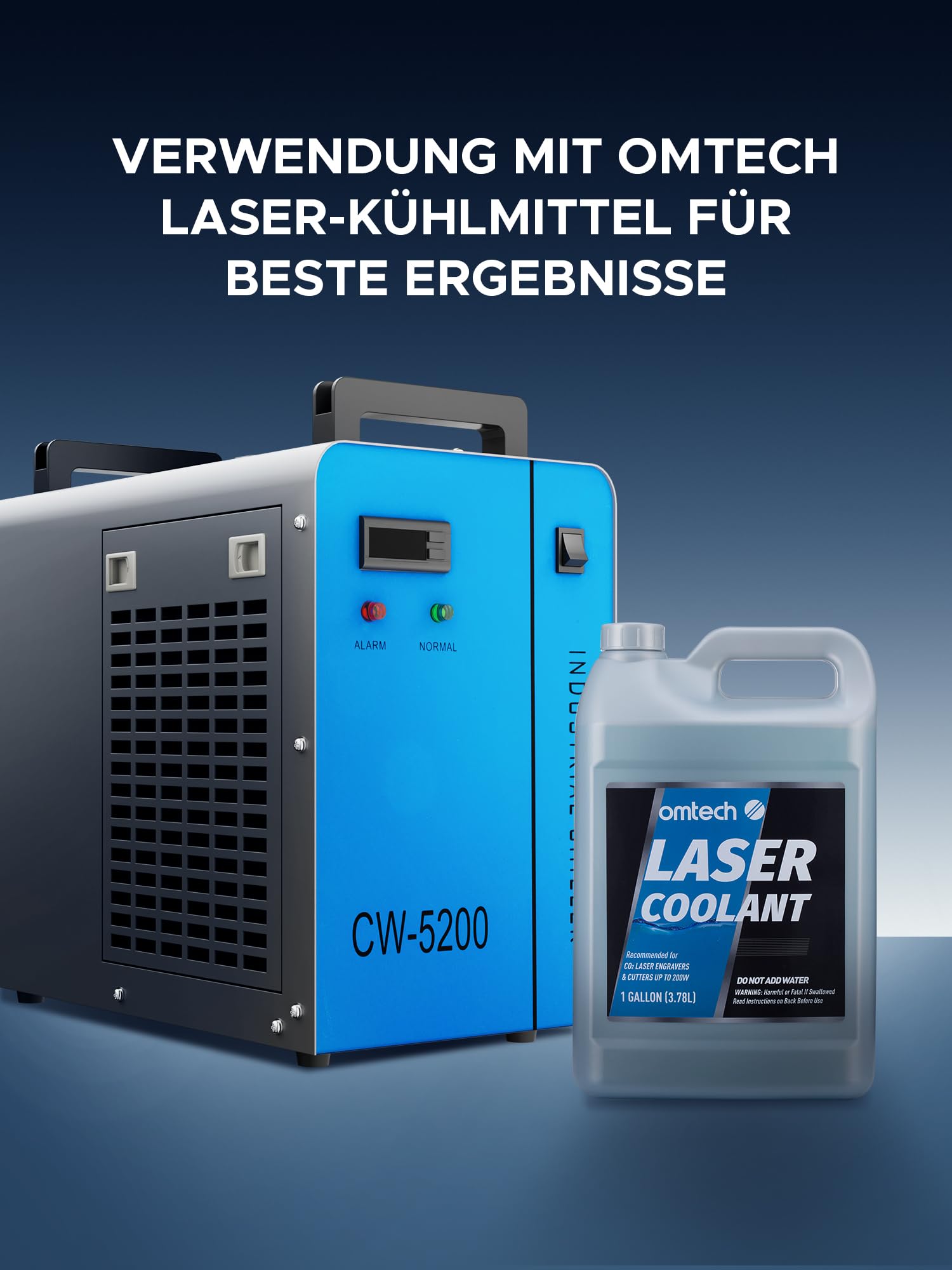 OMTech 6L Refrigeratore d'Acqua Industriale 0.68kW 10L/min CW-5200 Sistema di Raffreddamento ad Acqua per Macchine per Incisione e Taglio Laser CO2 da 60W-150W, Raffredda 5200 BTU/ora