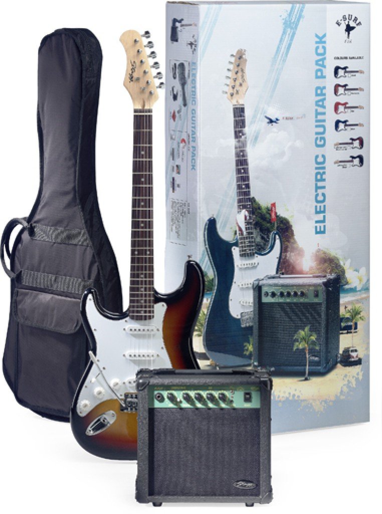 Stagg ESURF 250LH SB - Chitarra elettrica per mancino, con amlificatore