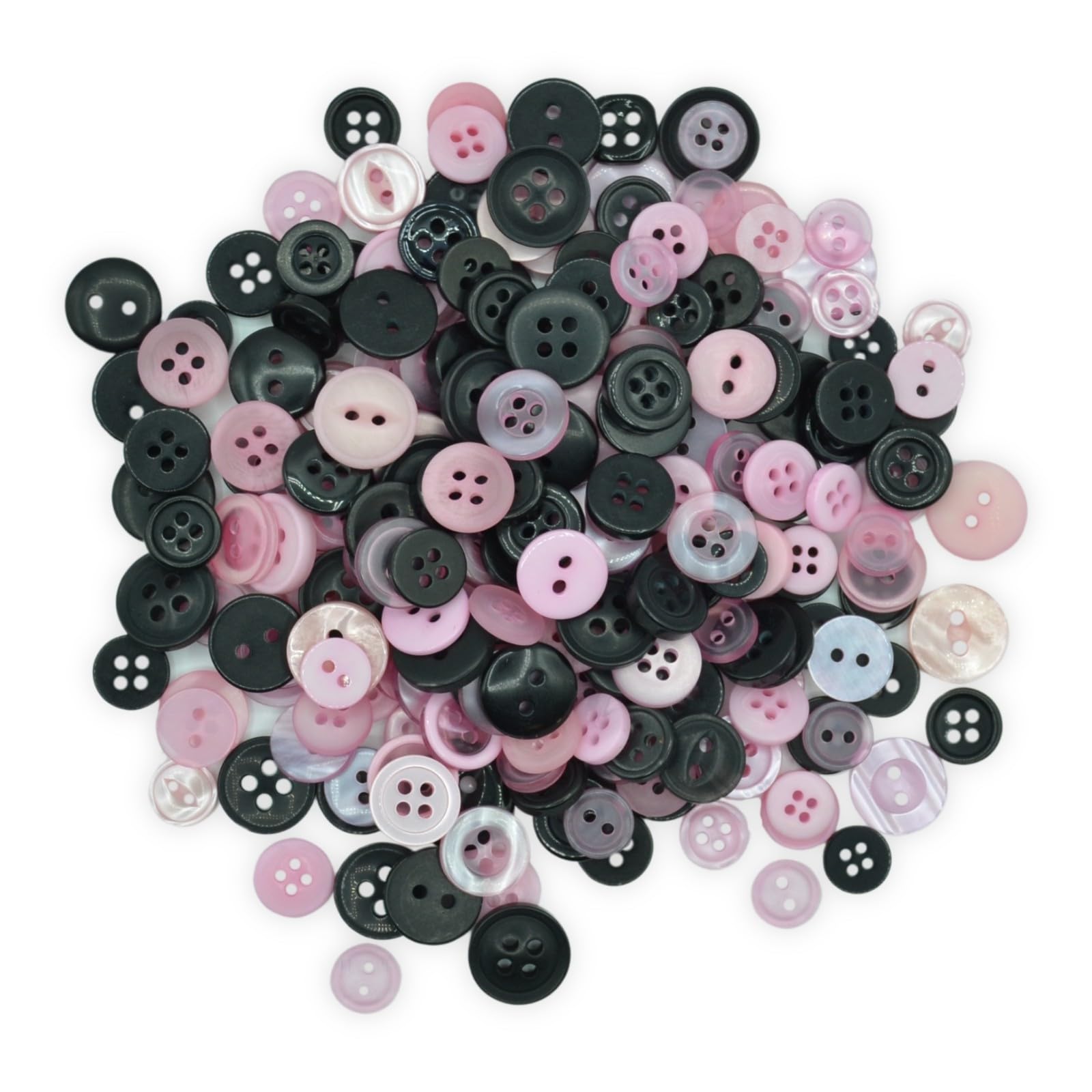 celloexpress Pink & Black Tiny Buttons - Mixed Colours Small Sizes Mini Crafts Sewing Card Embellishments (Pack of 500g) โ image 1