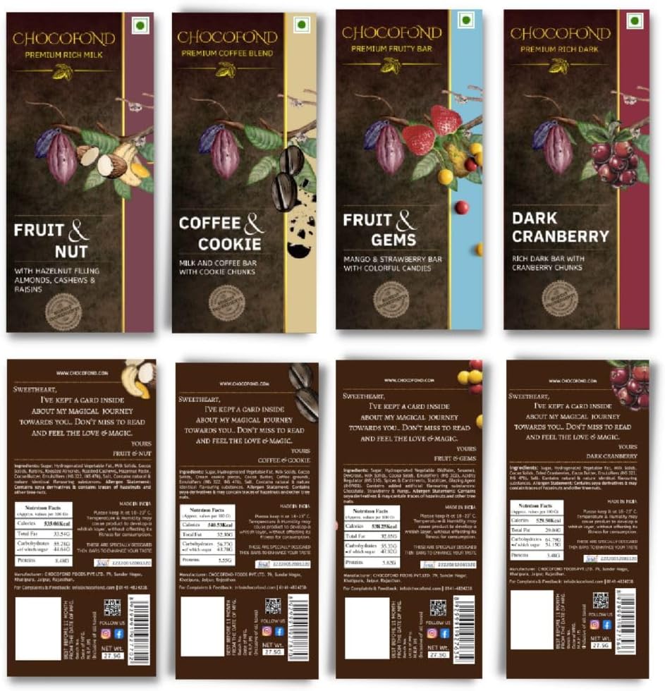 Assorted Chocolate Bars - 25 Grams, Pack Of 8 (Four Flavours- 2 Each)