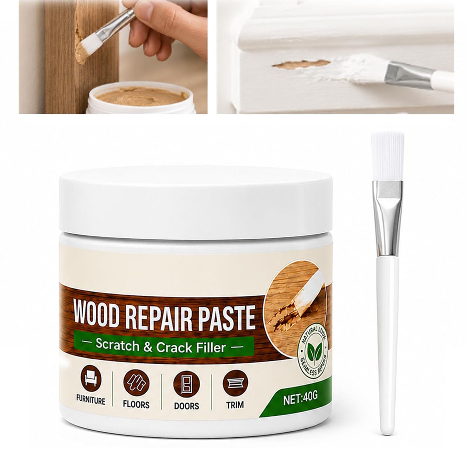 Wood Repair Paste for Furniture and Floor，White