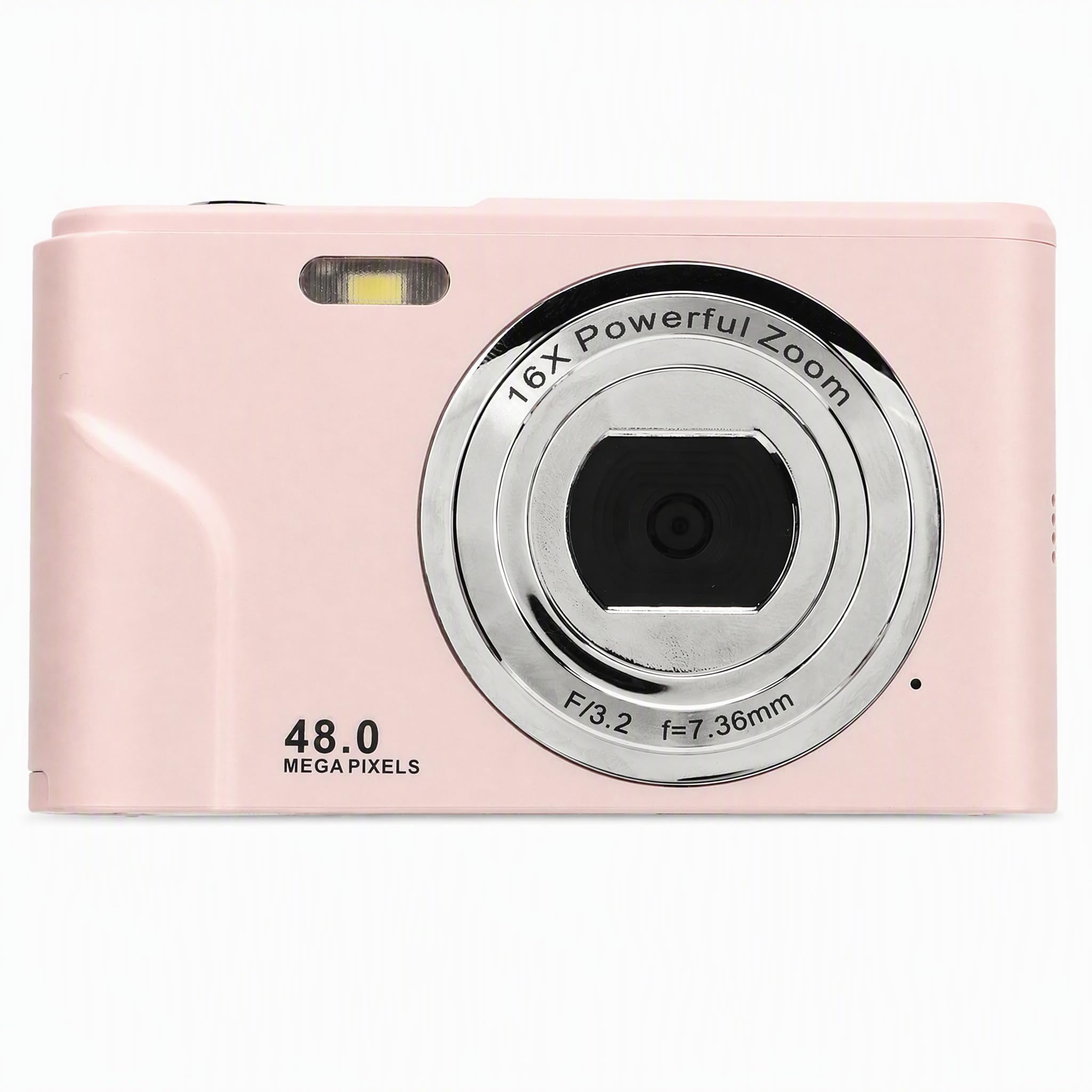 digital camera, 1080p hd 2.4 inch display pocket camera, 16x zoom compact point and shoot camera, 48mp vlogging camera for recording photography, rechargeable for teens, kids