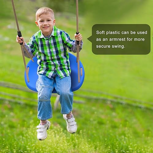 Miniatura 3 de SELEWARE Asiento de columpio resistente para adultos y niños, columpio de árbol con cuerdas a prueba de inclemencias del tiempo, accesorios para A: