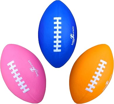 Foam Kids Football - 7.25 Small, Soft Football - Toddler Mini 3 Pack