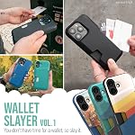 Smartish® iPhone 16 Wallet Case - Wallet Slayer Vol. 1 [Slim + Protective] Credit Card Holder - Drop Tested Holds 4 Cards Hidden Card Slot Cover Compatible with Apple iPhone 16 - Black Tie Affair