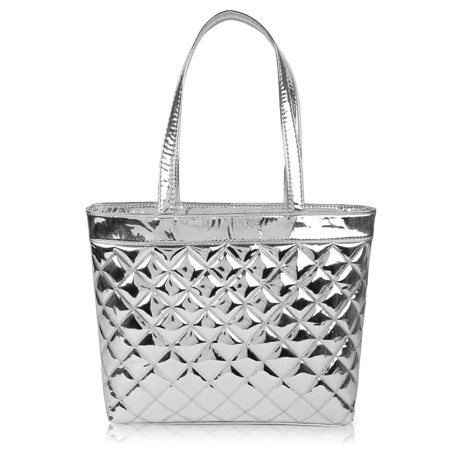 SYNEX Womens Medium Tote Bag | Ladies Purse Handbag (SIlver) (B0C8JSZDJ8) Amazon Price History, Amazon Price Tracker