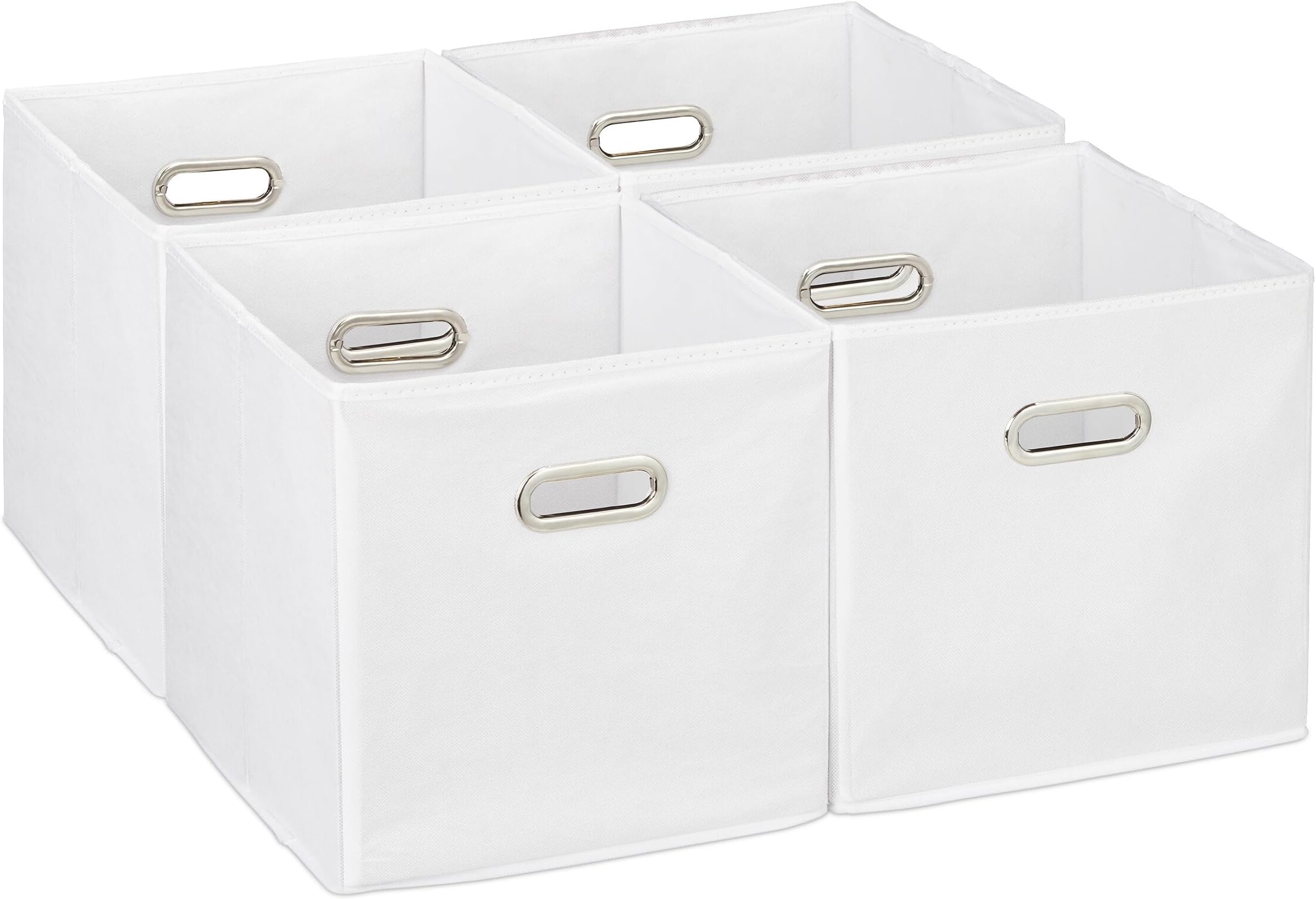 Relaxdays Aufbewahrungsbox 4er Set, Faltbare Regalboxen, HxBxT 30 x 30