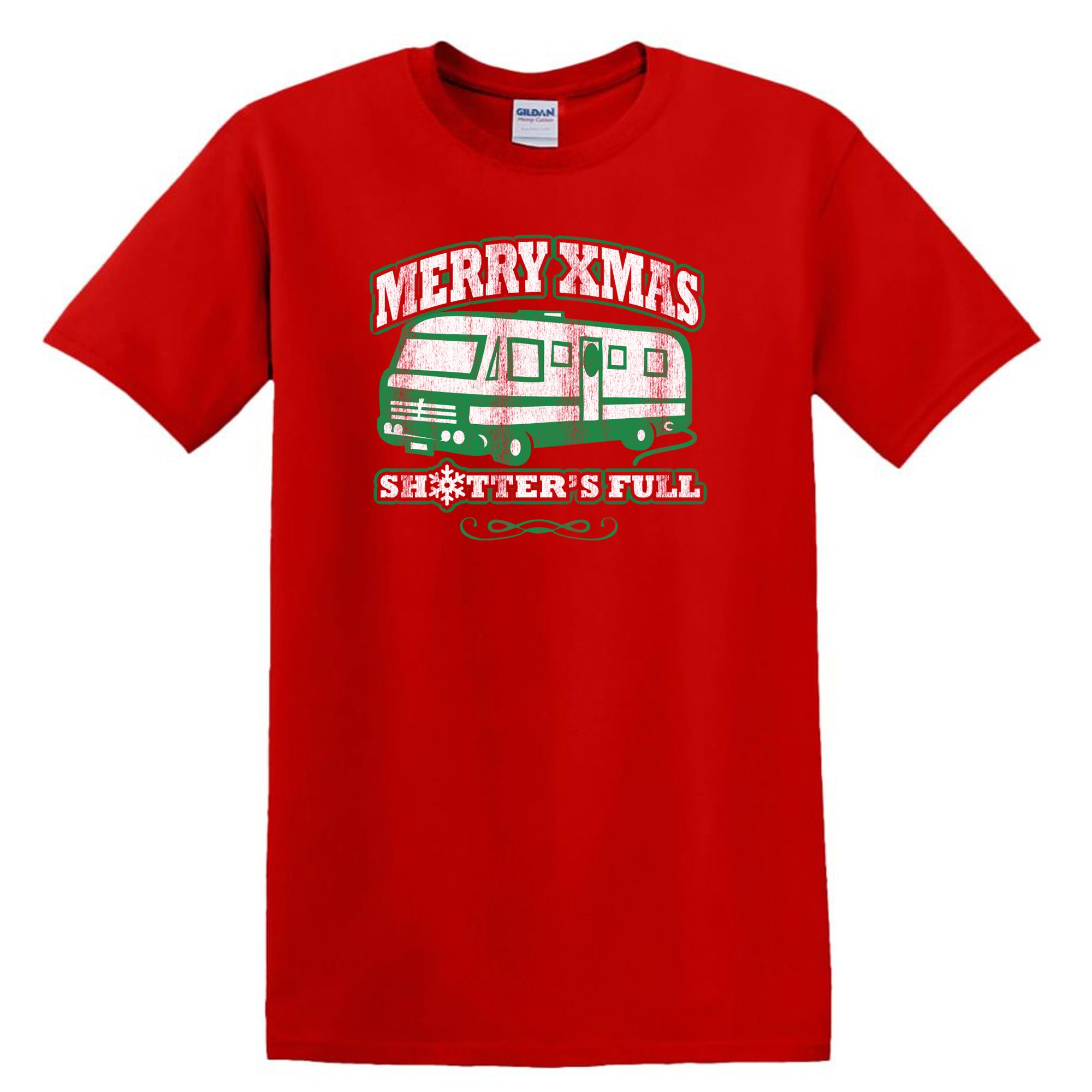 DIRTYRAGZ Camisa completa de Navidad para vacaciones Shitters - Divertidas camisetas de Navidad de la película Griswold para hombres y mujeres