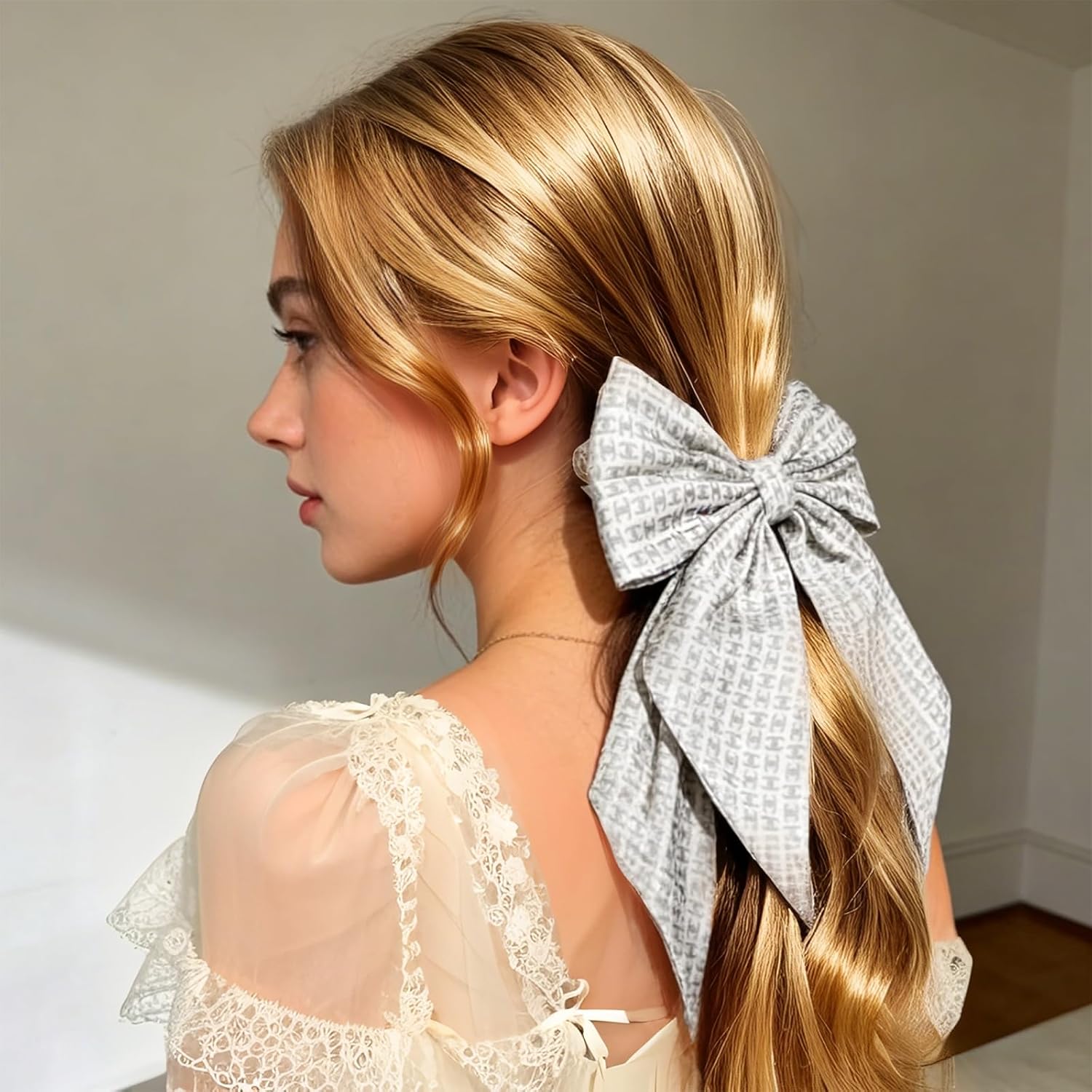Unique designer luxurious butterfly hair clip with full print, ribbon hair accessory that subtly showcases taste - Image 3