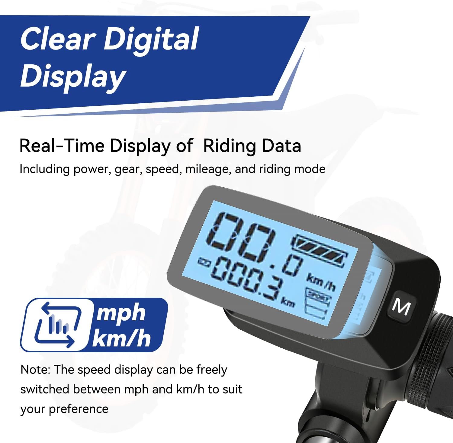 48V Ebike Throttle with M Button Key Replacement for Tuttio Soleil01 Electric Dirt Bike Tutto E Bike, Throttle Grips Kit with LED Display for Tutti Soleil 01 E Bike Motorcycle Accessories